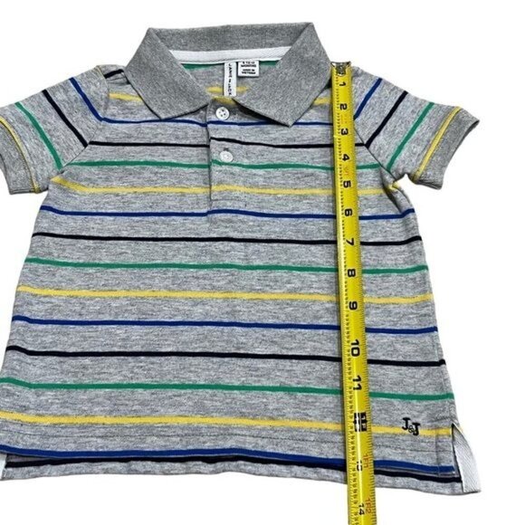 Janie and Jack Grey Striped Polo Baby Size 6-12mo - Picture 5 of 6